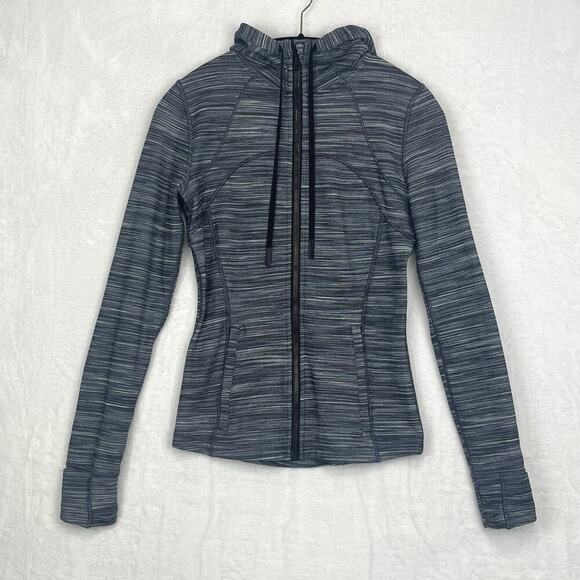 Lululemon Hooded Define Jacket Womens Sz6 W4BF8S Nulu Mini Space Dye Herringbone - Picture 1 of 16